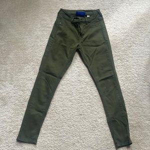 Army green skinny jeans